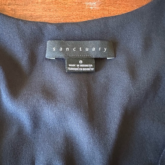 Sanctuary Navy Floral Wrap Mini Dress Size 8 | Classic Brunch Everyday Dress - Picture 5 of 7